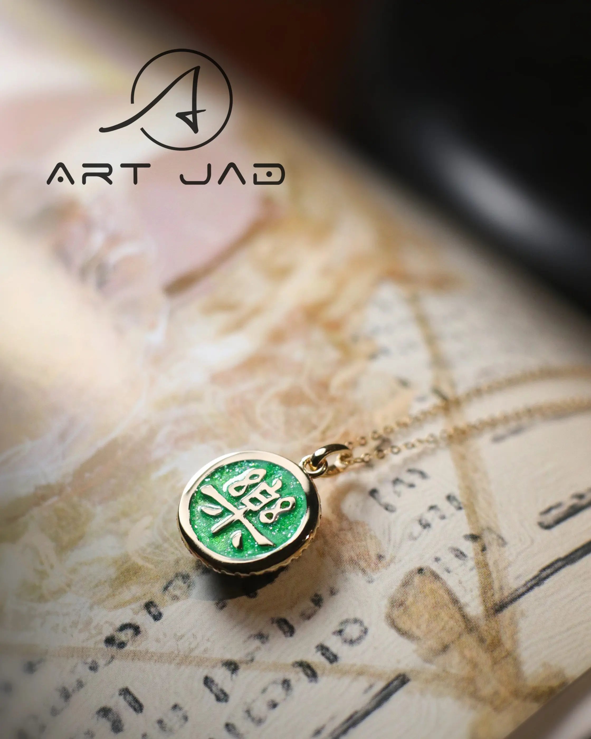 OEM/ODM/Wholesale 18K Gold Jadeite & Diamond Pendant with Enamel Back | 8–10mm Jade | 45cm