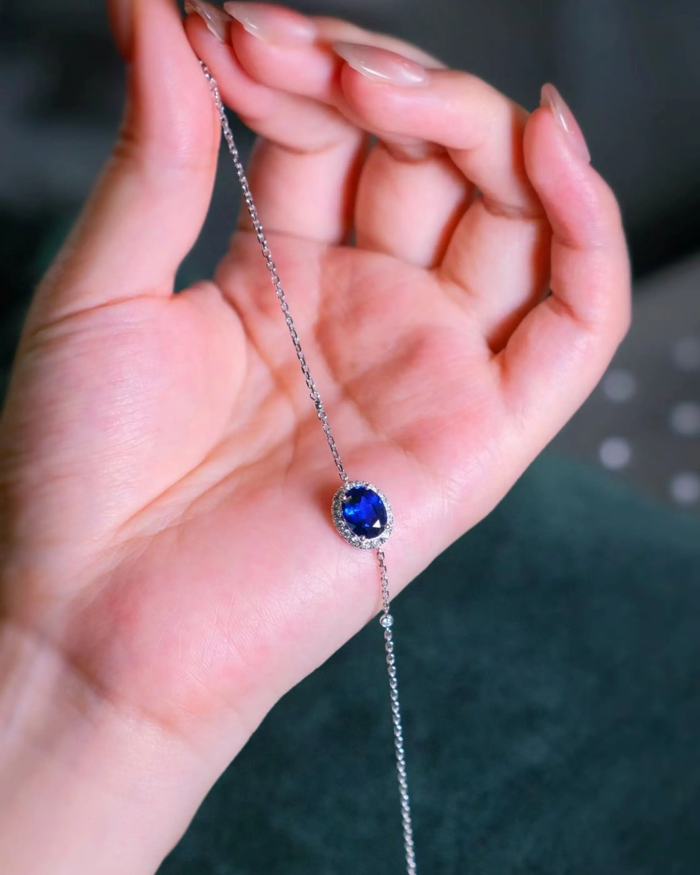 OEM/ODM/Wholesale 9K Gold Lab-Grown Sapphire & Diamond Bracelet | 2.68ct Center | 0.132ct Accents | 2.8g