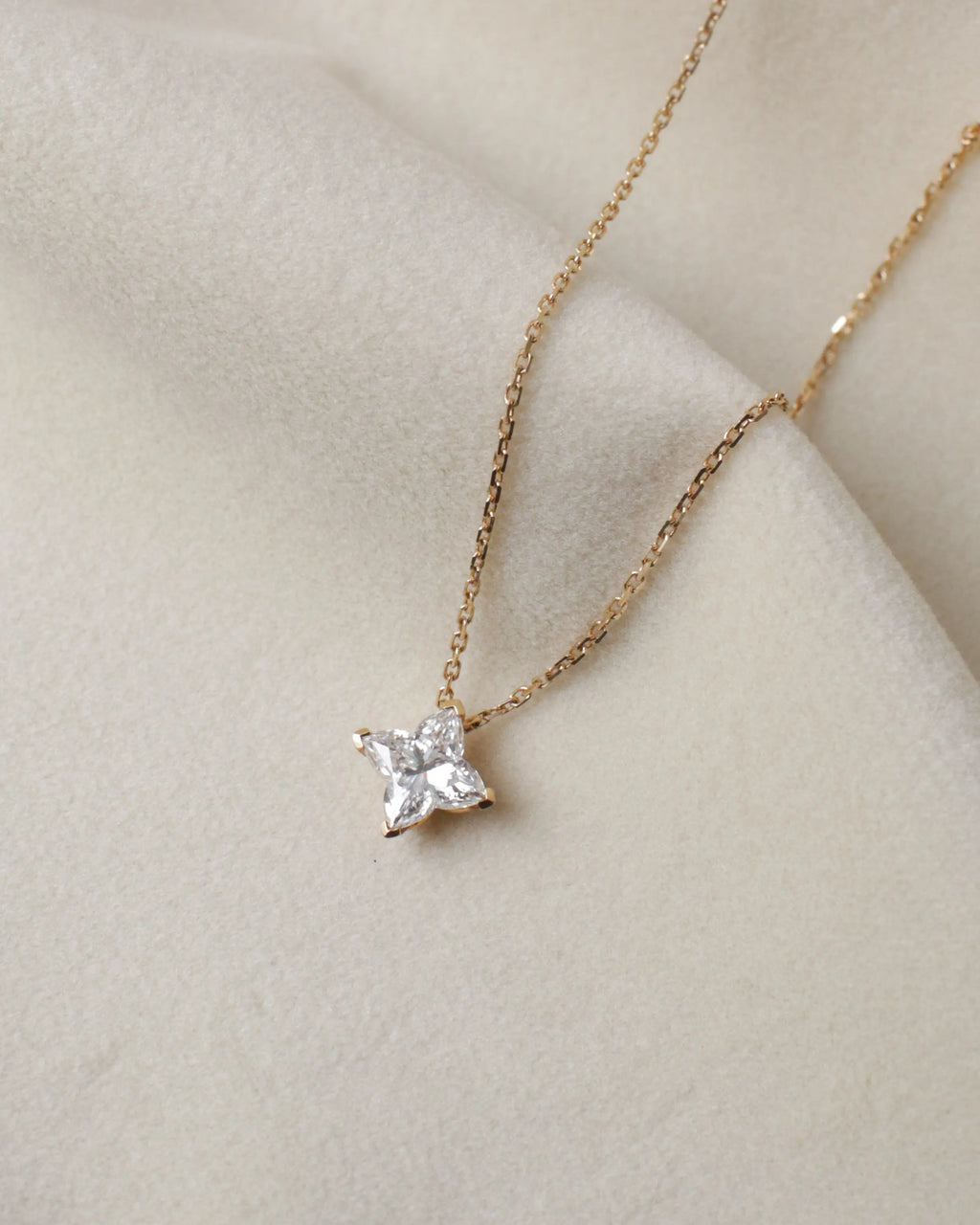 OEM/ODM/Wholesale Lab-Grown Diamond Pendant Necklace in 18K Yellow Gold | 1.065ct Center Stone | Modern Princess-Cut Design