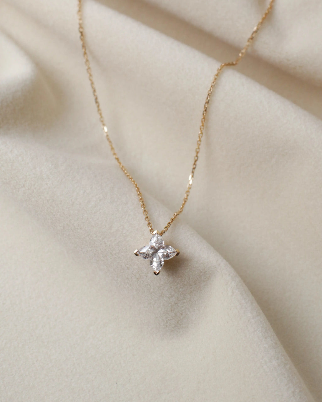 OEM/ODM/Wholesale Lab-Grown Diamond Pendant Necklace in 18K Yellow Gold | 1.065ct Center Stone | Modern Princess-Cut Design