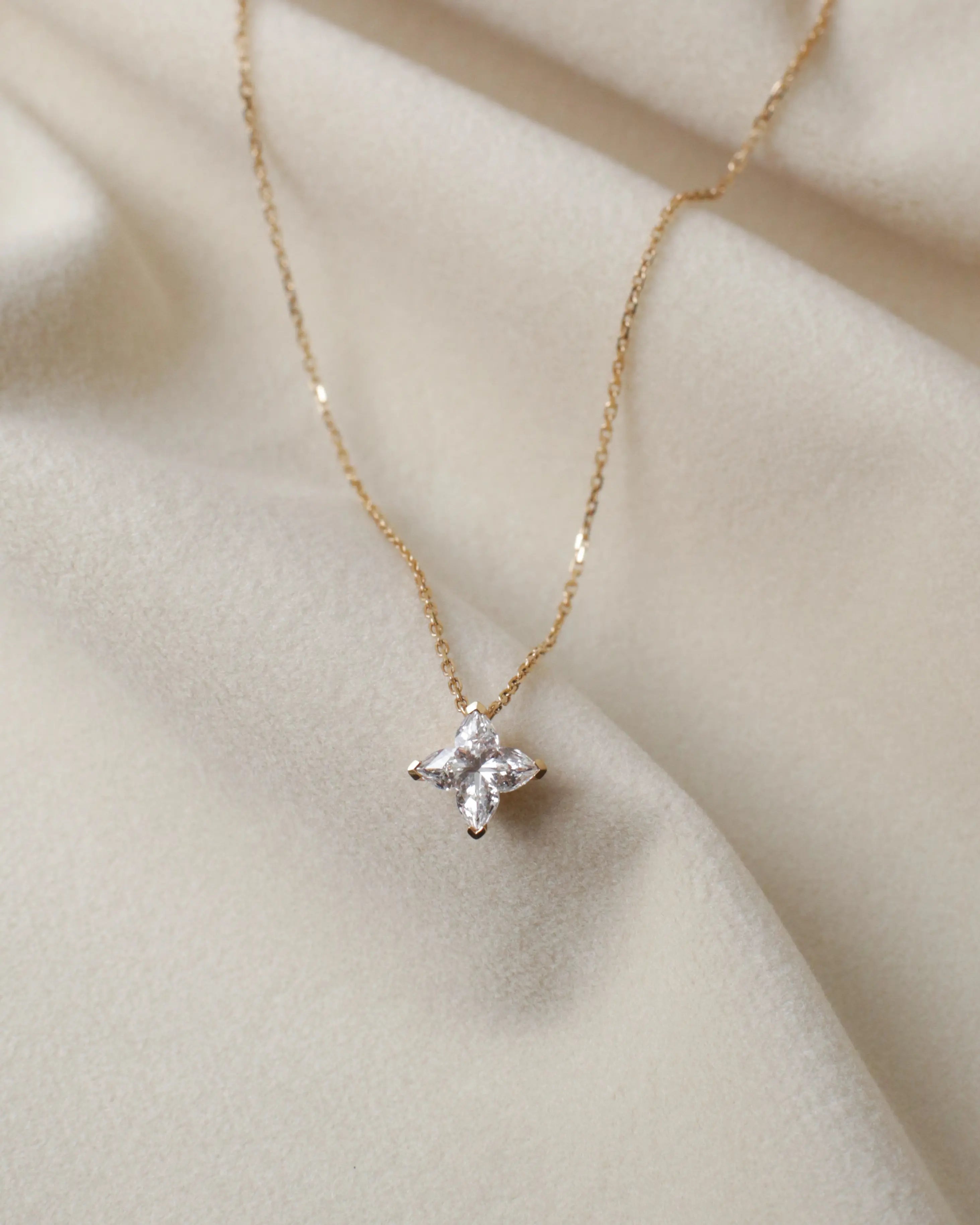 OEM/ODM/Wholesale Lab-Grown Diamond Pendant Necklace in 18K Yellow Gold | 1.065ct Center Stone | Modern Princess-Cut Design