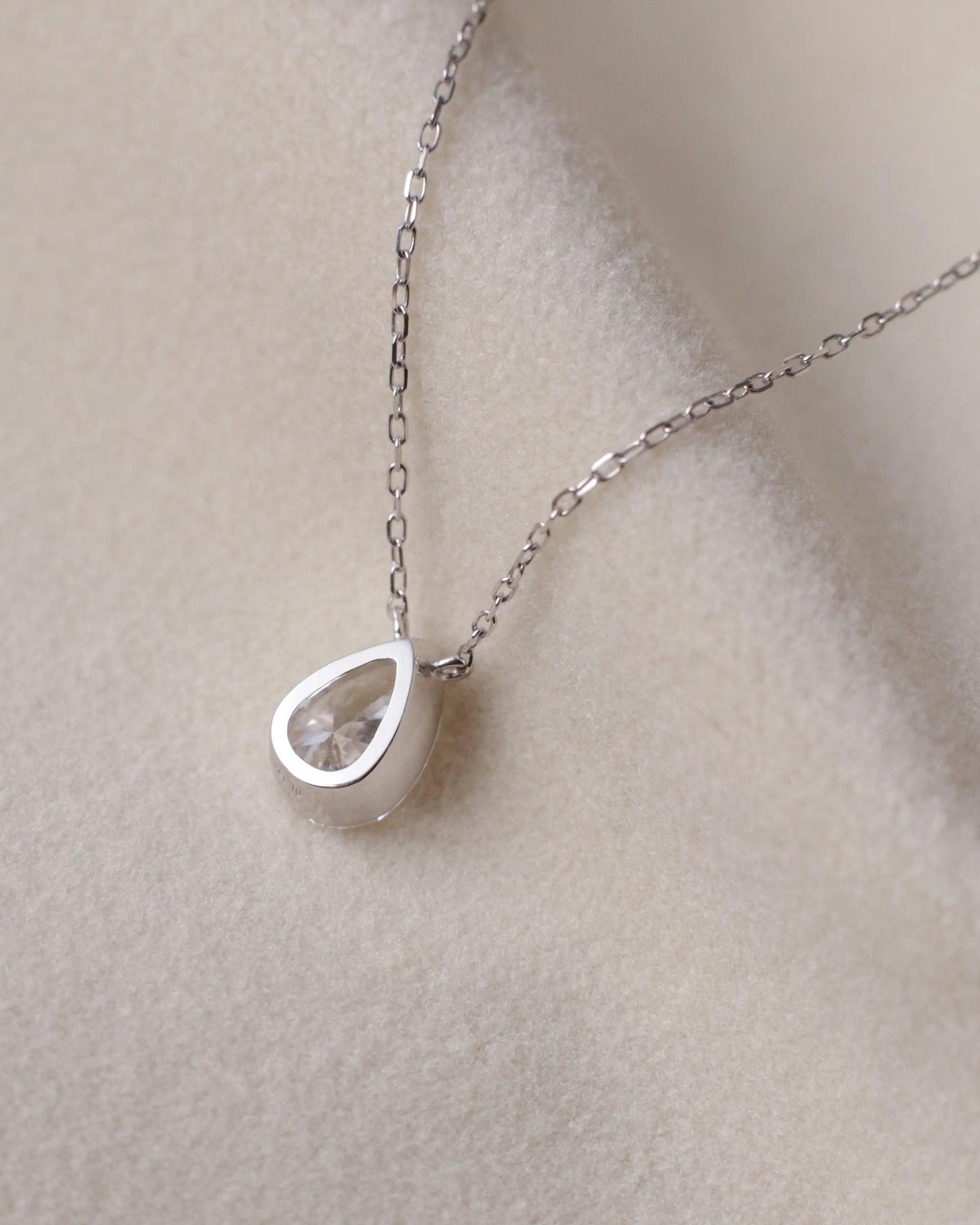 OEM / ODM / Wholesale Pear-Shaped Lab-Grown Diamond Pendant Necklace in 18K White Gold | 1.159ct Center Stone | Solitaire Design